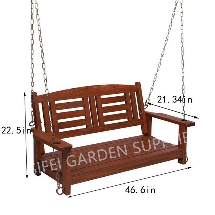 Home Swing Patio Wooden Swings Hanging Chair with Frame