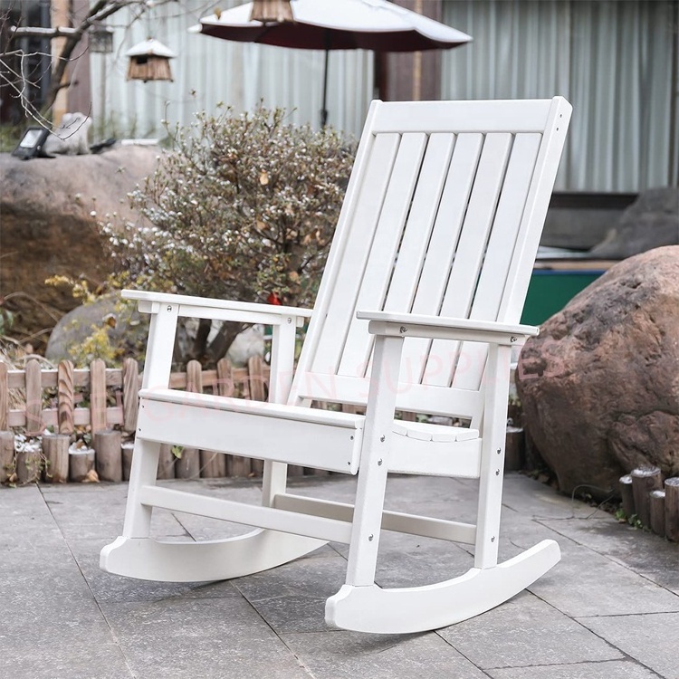 Outdoor White Plastic Garden Chair HDPE Rocking Chairs