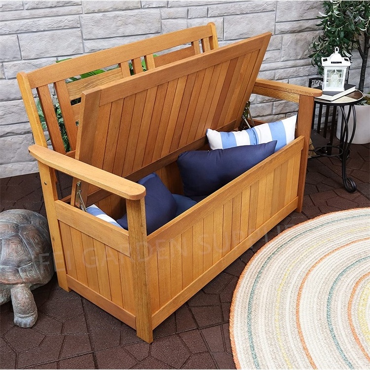 Outdoor Furniture Wooden Storage Bench Seat