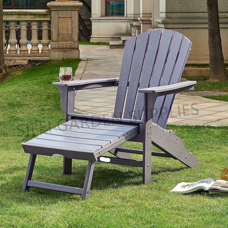 Outdoor Chaise Adirondack Chair Longue Garden Plastic Modern Furniture Durable Wood Plastic Composite Deck Chairs Longue Bench