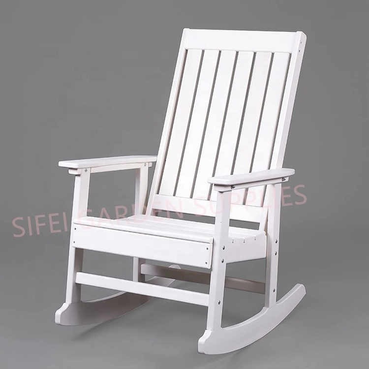 Outdoor White Plastic Garden Chair HDPE Rocking Chairs