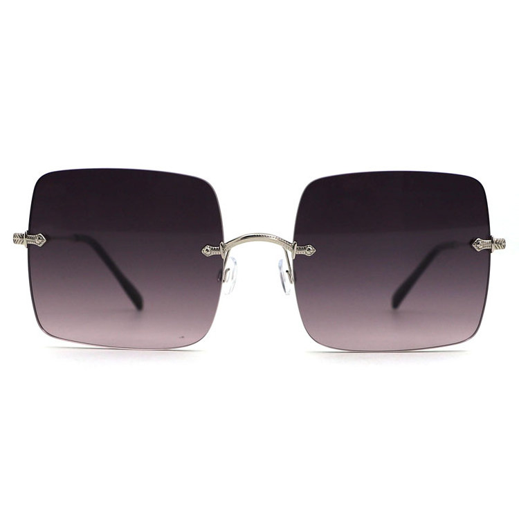 Sifier sample square metal mens rimless sunglasses luxury men