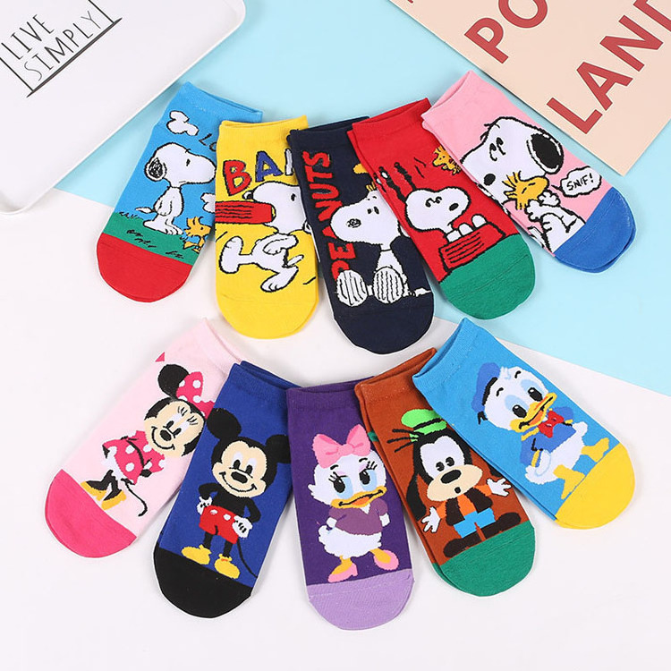 Sifot Custom Printed Women's Anime Character Ankle Socks Wholesale Cartoon Children's Colored Cotton Yoga Pilates Socks Logo