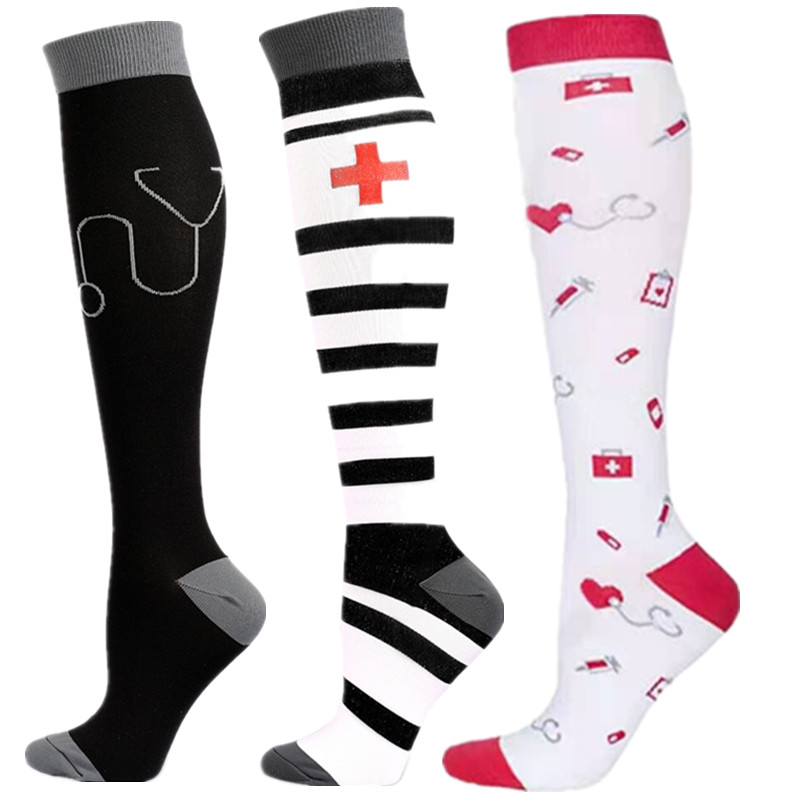 Tube Socks Happy Knee High Socks for Women Sports Socks Print Wholesale Customized Sifot Nurse Medical Compression Knitted