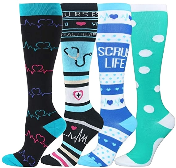 Tube Socks Happy Knee High Socks for Women Sports Socks Print Wholesale Customized Sifot Nurse Medical Compression Knitted