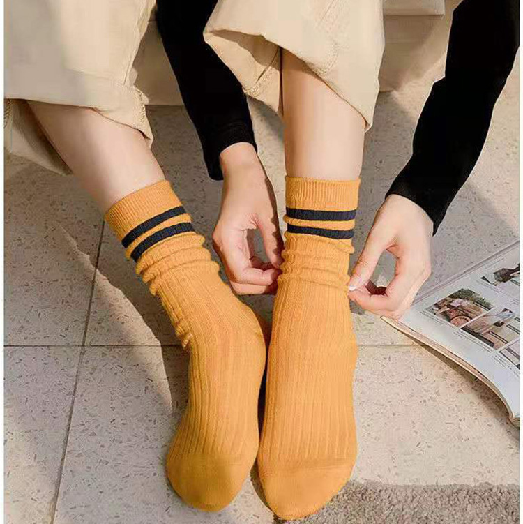 Sifot Wholesale Tube Colorful Cotton Knitted Girls Slouch Socks Custom Stripe Sports Socks for Women