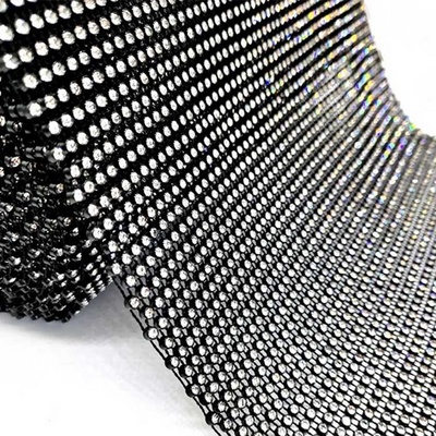 54 rows plastic crystal diamond black mesh wrap 10 yards per roll sparkle bling ribbon rhinestone netting fabric for dress