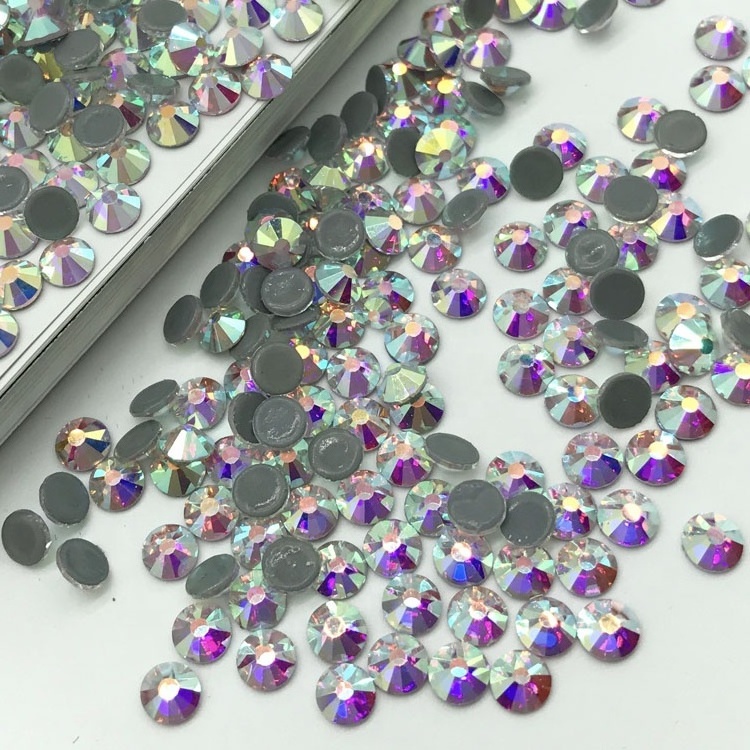 Bling shop Hotfix Rhinestones ss12 Crystal ab Glass Stones for fabric motif transfer