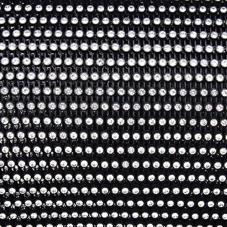 54 rows plastic crystal diamond black mesh wrap 10 yards per roll sparkle bling ribbon rhinestone netting fabric for dress