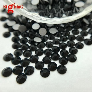 Wholesale Jet Black Flat back Crystals top quality jewel cut Rhinestones Ballroom accessories