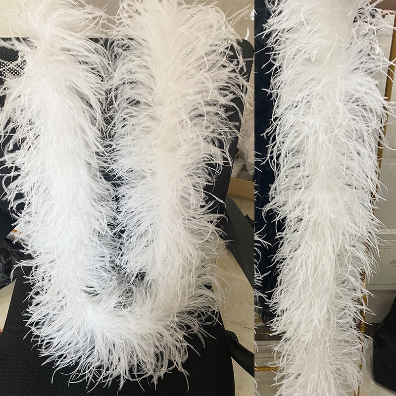 Top quality ostrich feather trim fabric fluffy 1-20 ply Decorative Feather ostrich Boa for latin dresses ostrich leather shoes