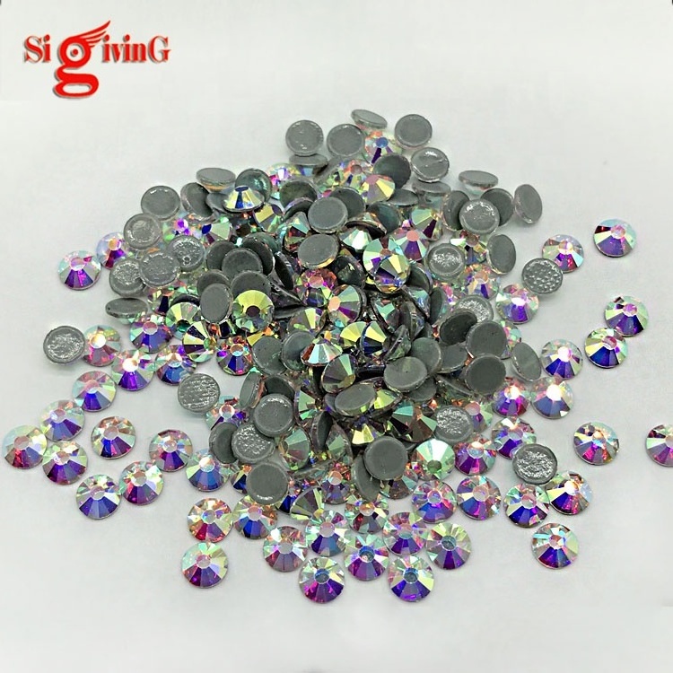 Bling shop Hotfix Rhinestones ss12 Crystal ab Glass Stones for fabric motif transfer