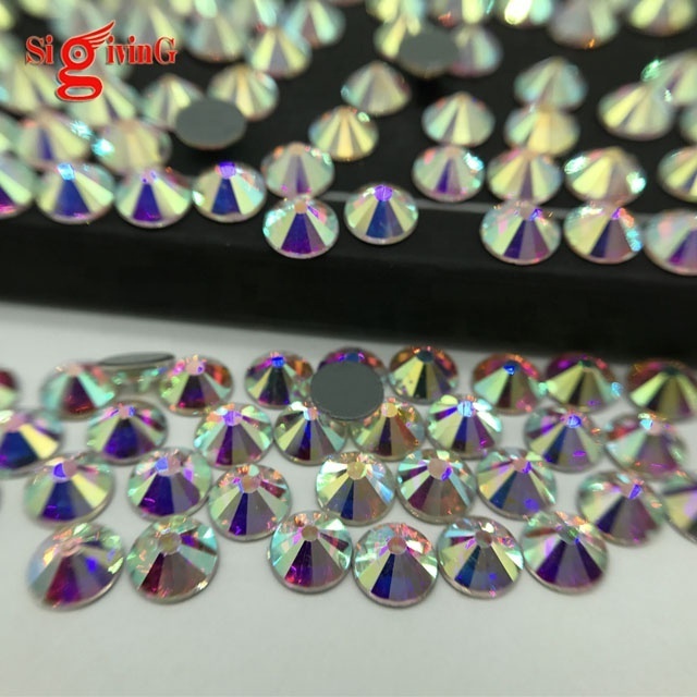 High quality bulk bag stone crystal ab flatback iron on strass hotfix rhinestone with glue for rhinestone motif transfer design