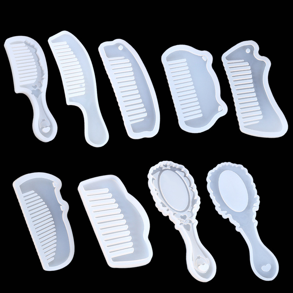 comb molds silicone resin 3D Transparent Jewelry Resin Casting Molds for DIY Handmade Hair Comb Craft Making