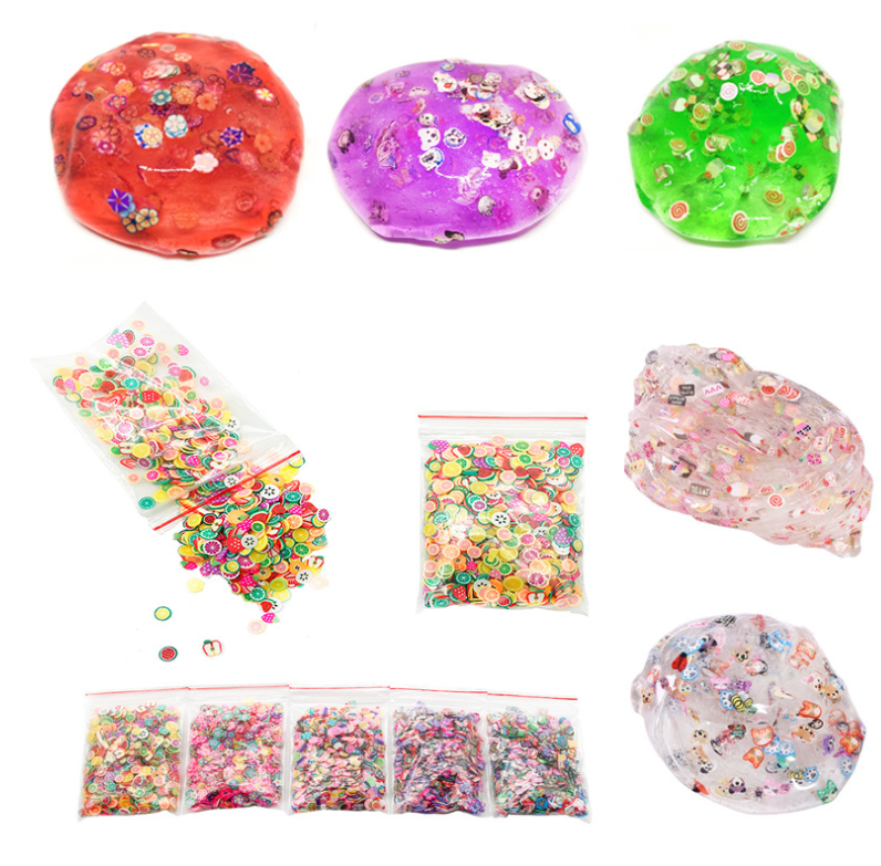 crystal diy slime kit fluffy slime kit ready-made in a plastic container includes 20 color clear slime 5 foam beads