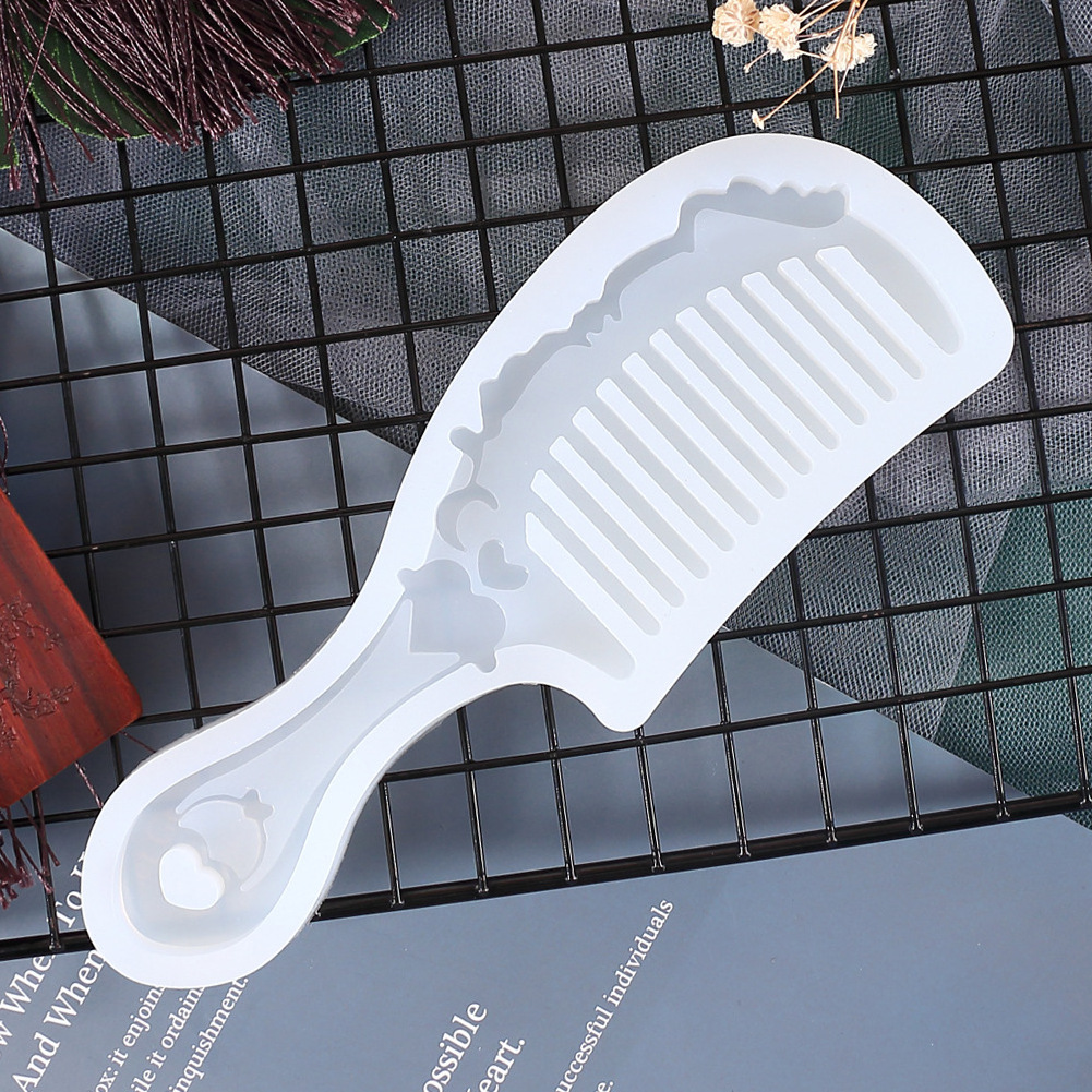 comb molds silicone resin 3D Transparent Jewelry Resin Casting Molds for DIY Handmade Hair Comb Craft Making