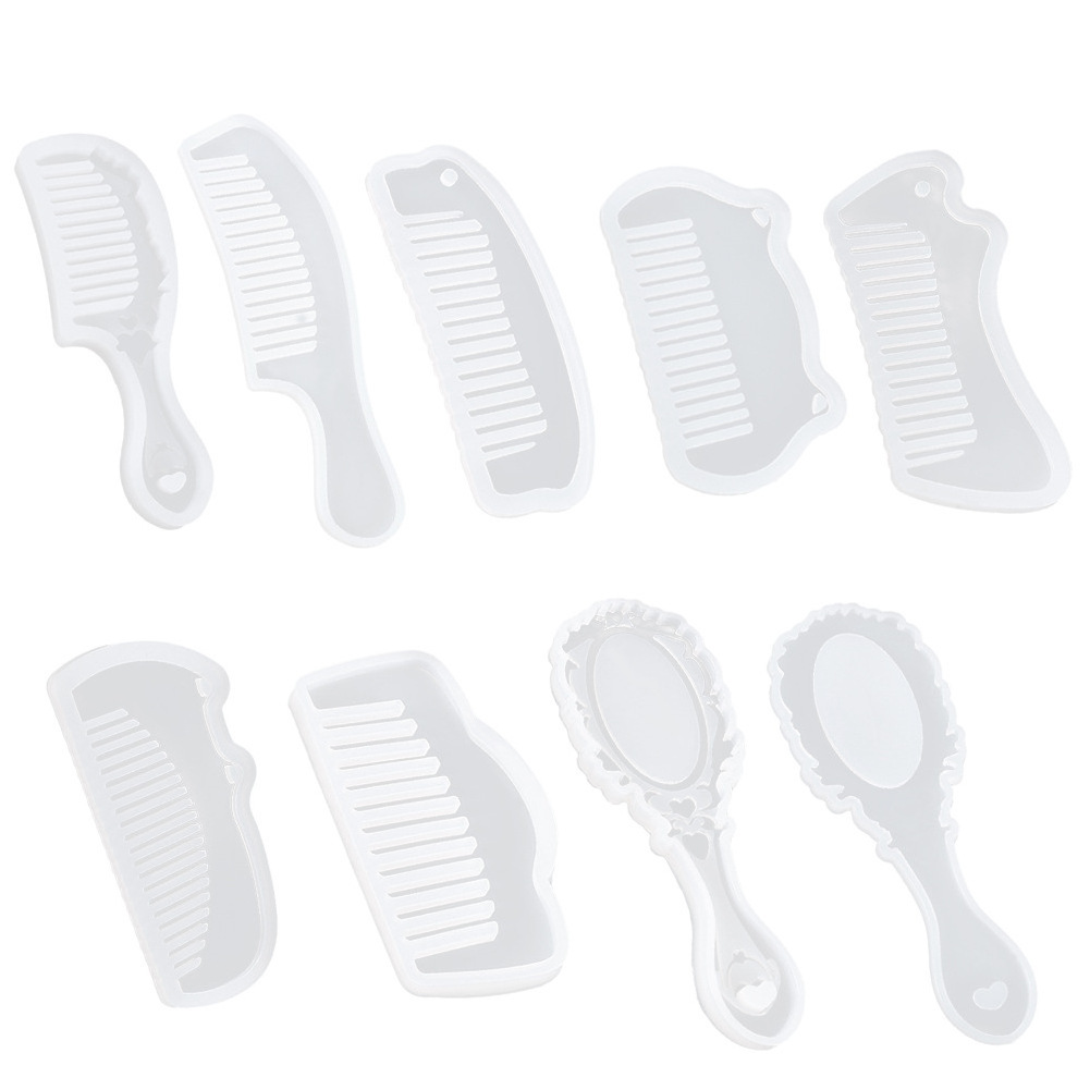 comb molds silicone resin 3D Transparent Jewelry Resin Casting Molds for DIY Handmade Hair Comb Craft Making