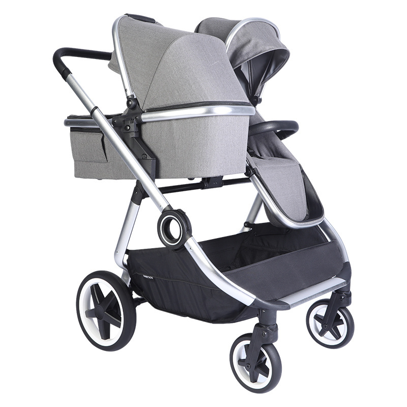 New European  Side By Side Double Two Kids 3 In 1 Babies Seat Pushchair Pram Twin Baby Carriage Stroller For Twins