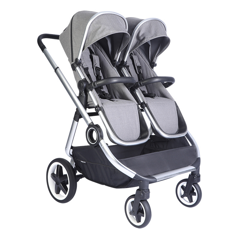 New European  Side By Side Double Two Kids 3 In 1 Babies Seat Pushchair Pram Twin Baby Carriage Stroller For Twins