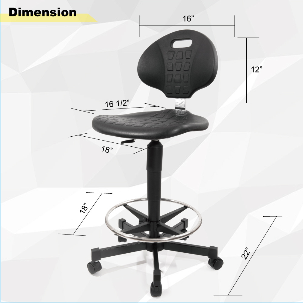 Industrial Workshop ESD Ergonomic Chair With Backrest Laboratory Furniture Computer Lab Chair Stool Anti Static PU Chair