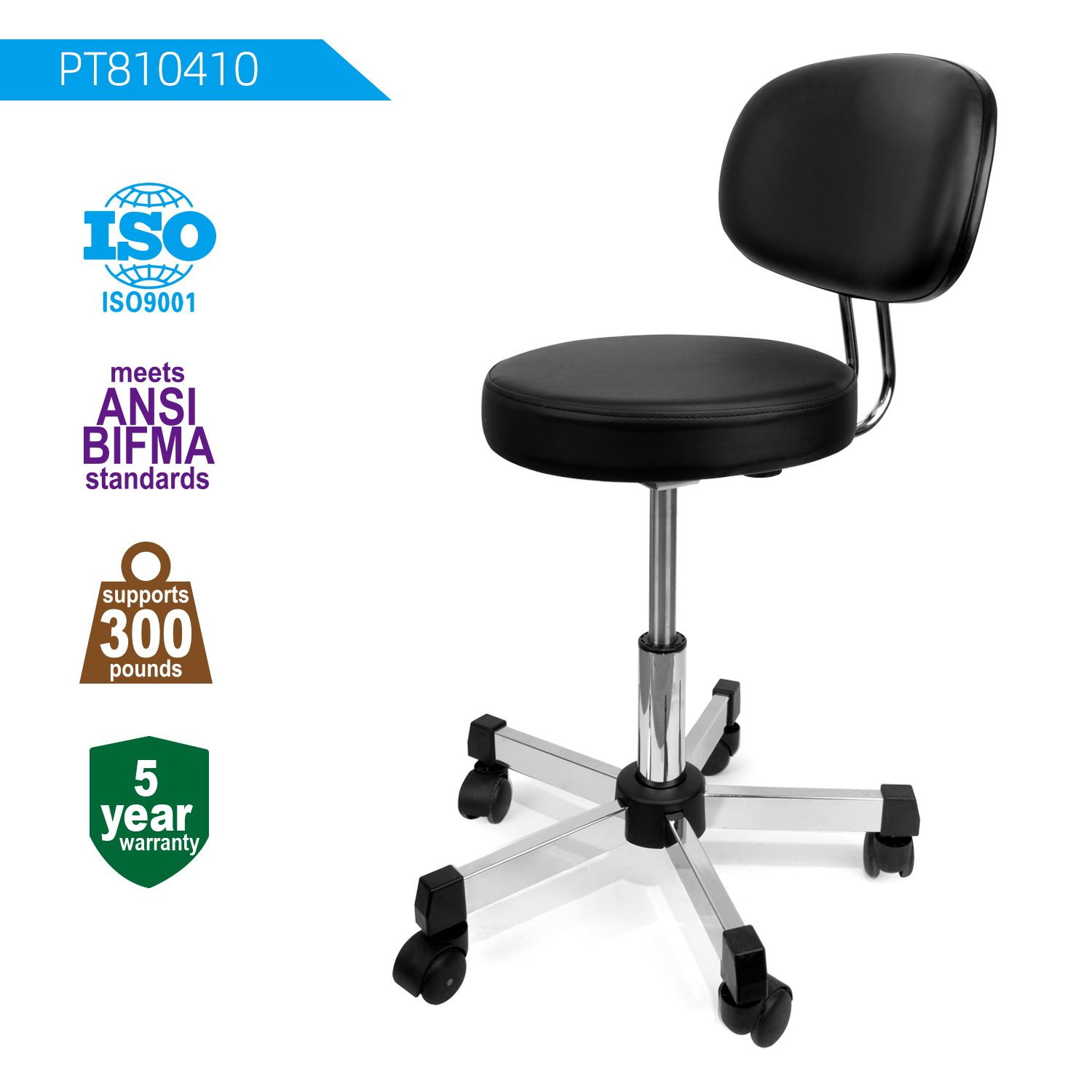 ESD Pedicure Chair Stool Standing Lab Work Stool Adjustable Ergonomic Swivel Salon Sit Stand Chair For Massage Standing Stool