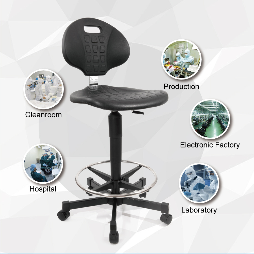 Industrial Workshop ESD Ergonomic Chair With Backrest Laboratory Furniture Computer Lab Chair Stool Anti Static PU Chair