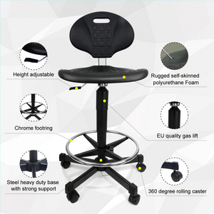 Industrial Workshop ESD Ergonomic Chair With Backrest Laboratory Furniture Computer Lab Chair Stool Anti Static PU Chair