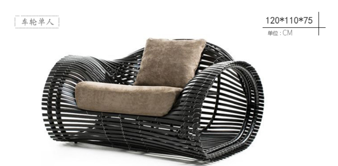 hotel outdoor Hand woven patio outdoor furniture  all-weather gray rattan wicker furniture sofa set