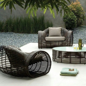 hotel outdoor Hand woven patio outdoor furniture  all-weather gray rattan wicker furniture sofa set