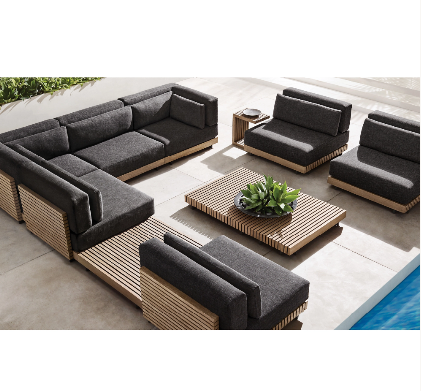 Outdoor patio sofa set garden sets wood furniture teak modular sofa