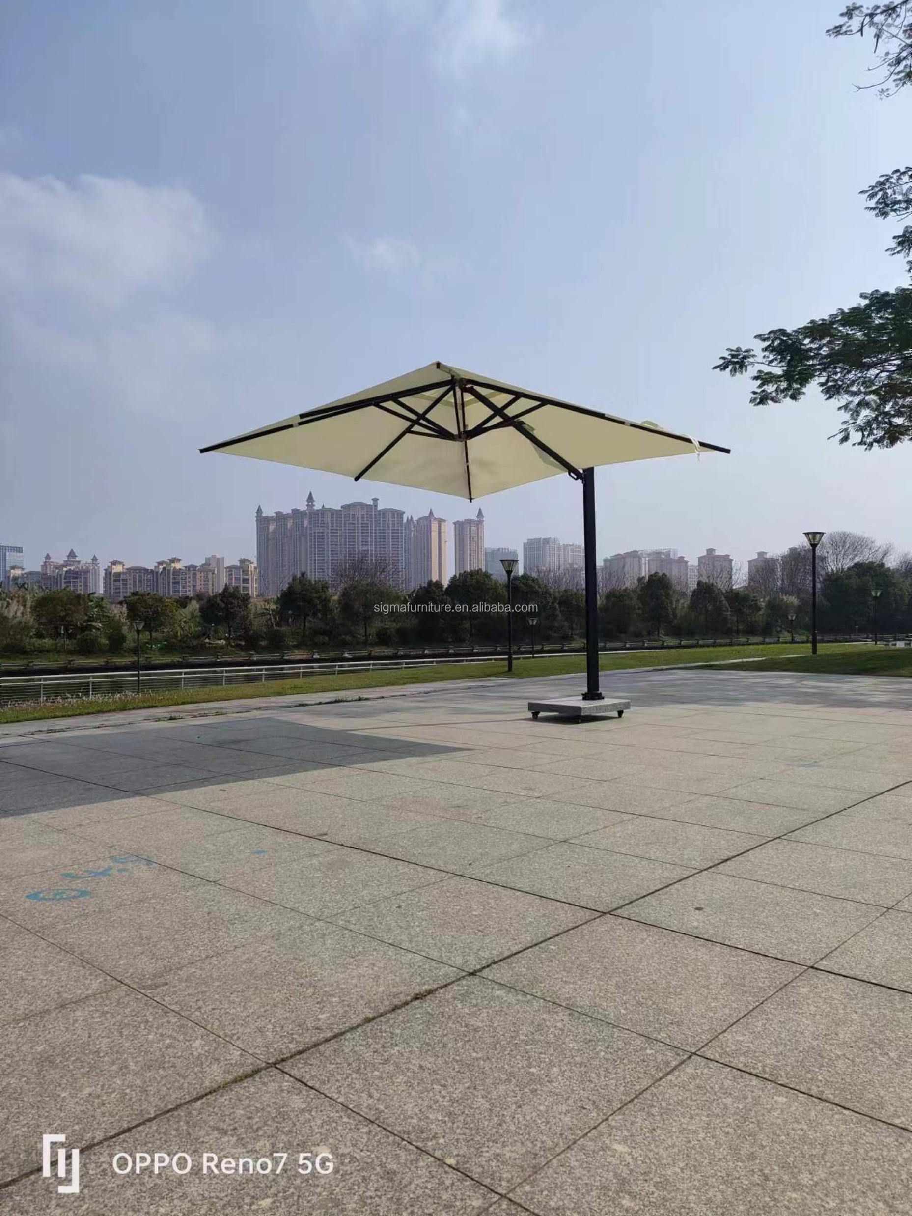 Sigma hot sale modern style extra large rectangle sun protection folding outdoor umbrella patio umbrella