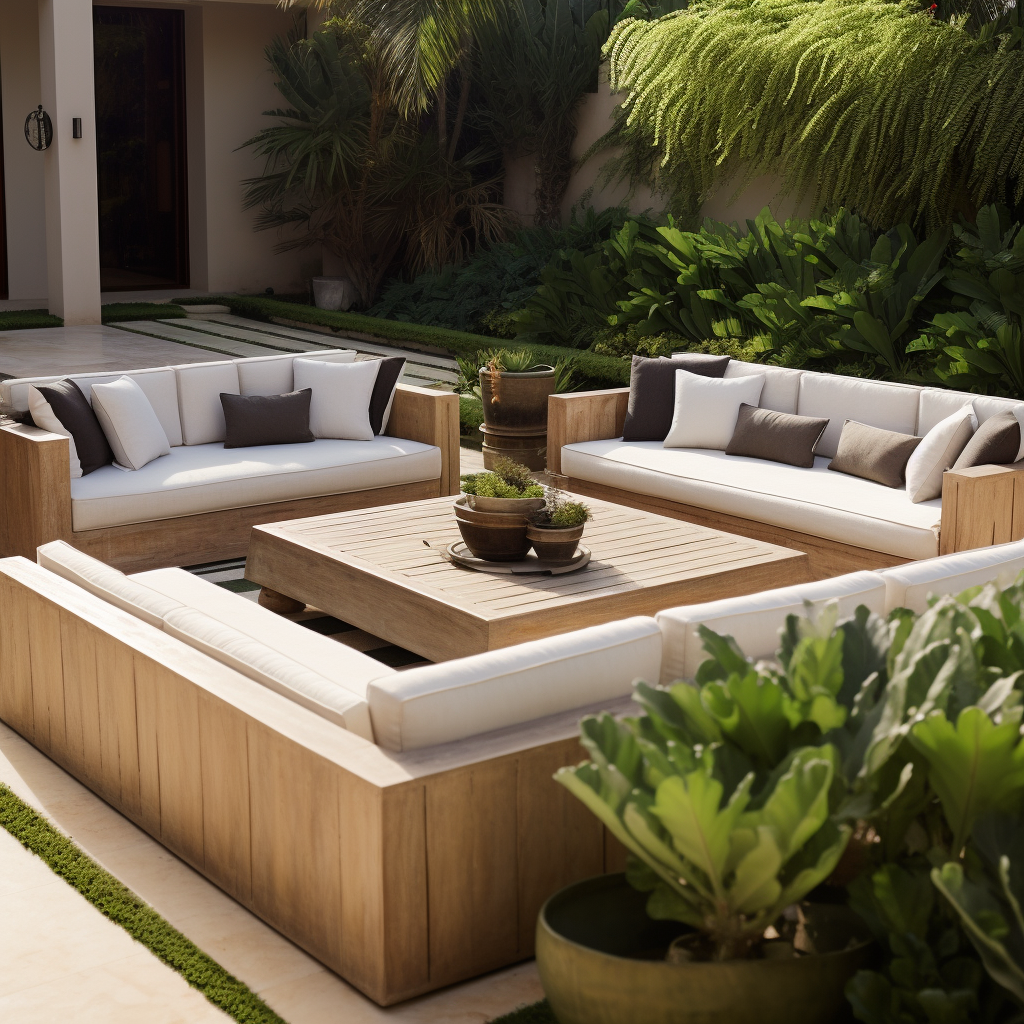 New fashion garden sofa set low cost U shape modular sectional patio teak outdoor furniture