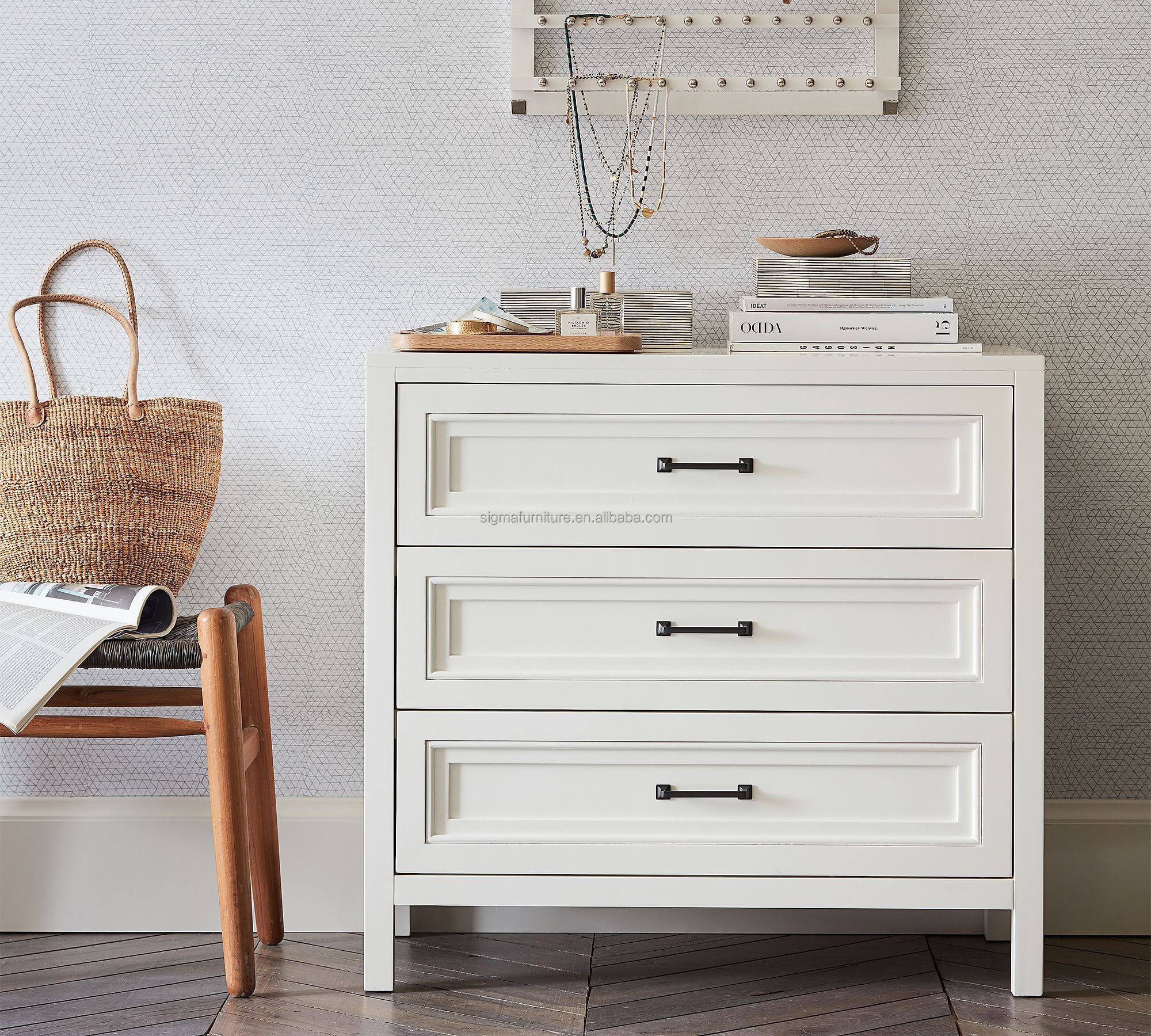 American homefield 3 drawer dresser modern wood white cabinet armories