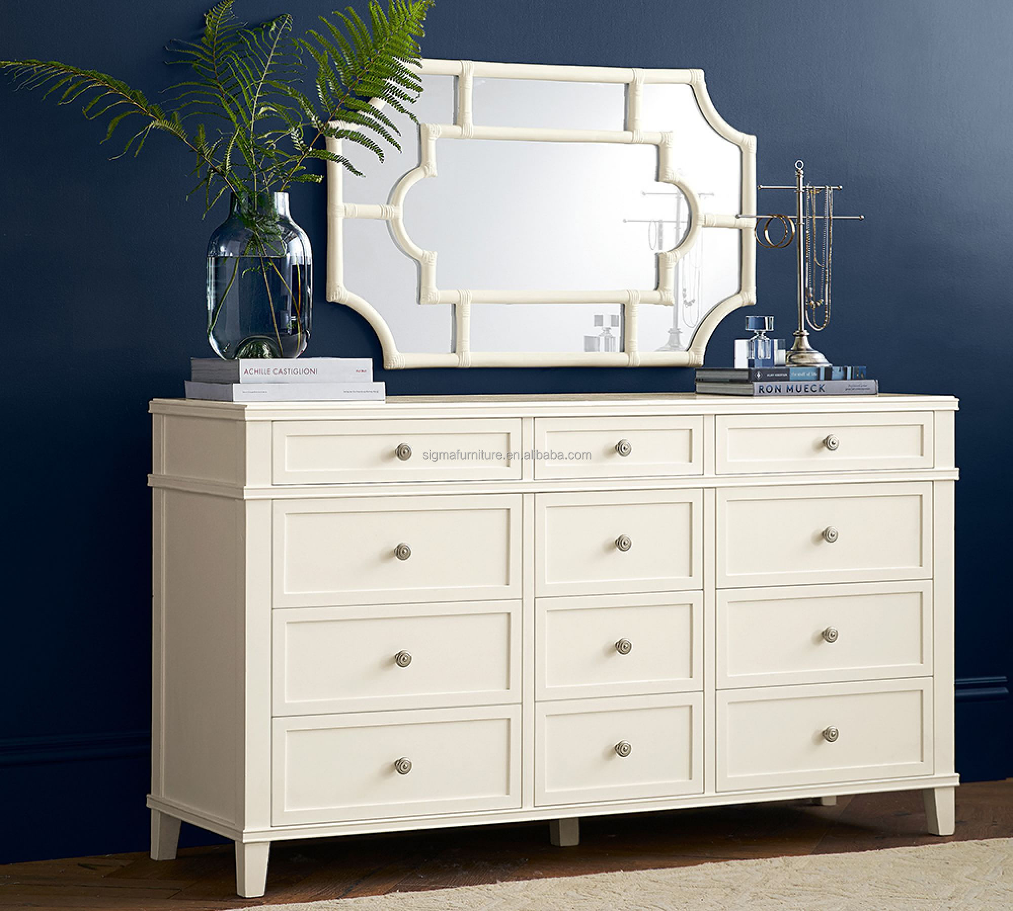 Modern white cupboard furniture cabinet hardware 12-drawer dresser  storage chests