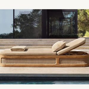 Garden sets outdoor pool lounge chair sunbed wood furniture teak chaise lounge