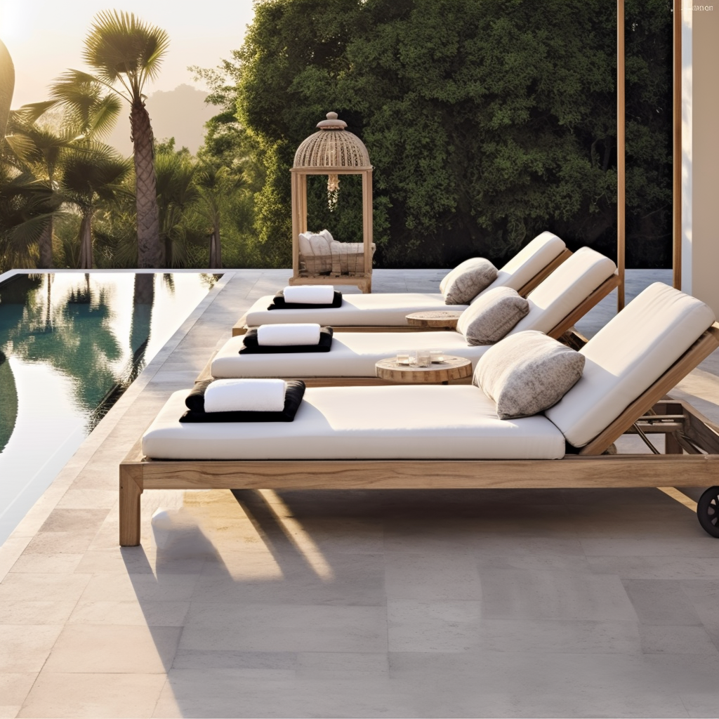 Modern outdoor swimming pool sunbath Movable teak lounge chaise chaise pliante portable ontarigravity chaise longue