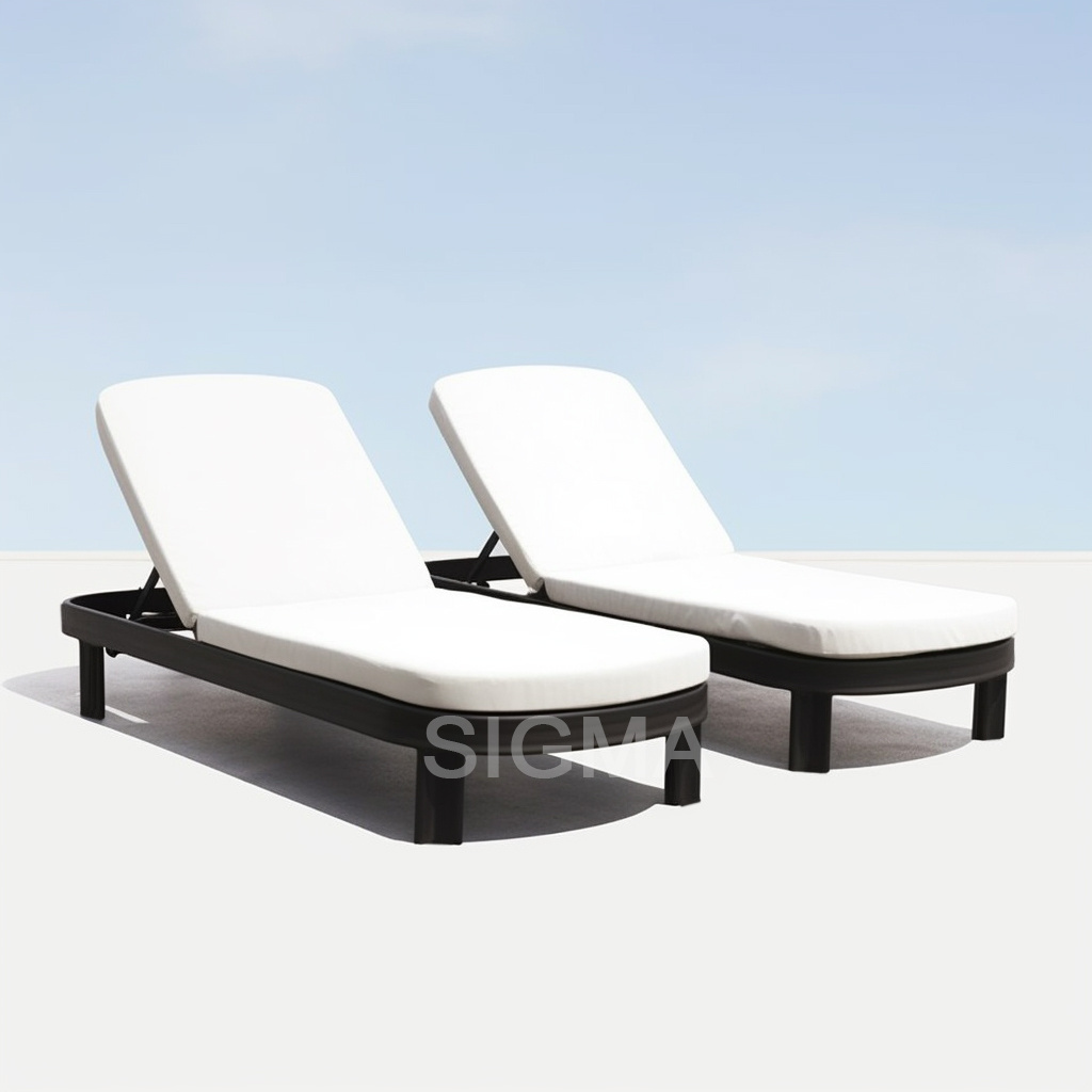 Most popular aluminum folding webbed chair chaise lounge sun daybed structures en aluminum moule de chaises de salle