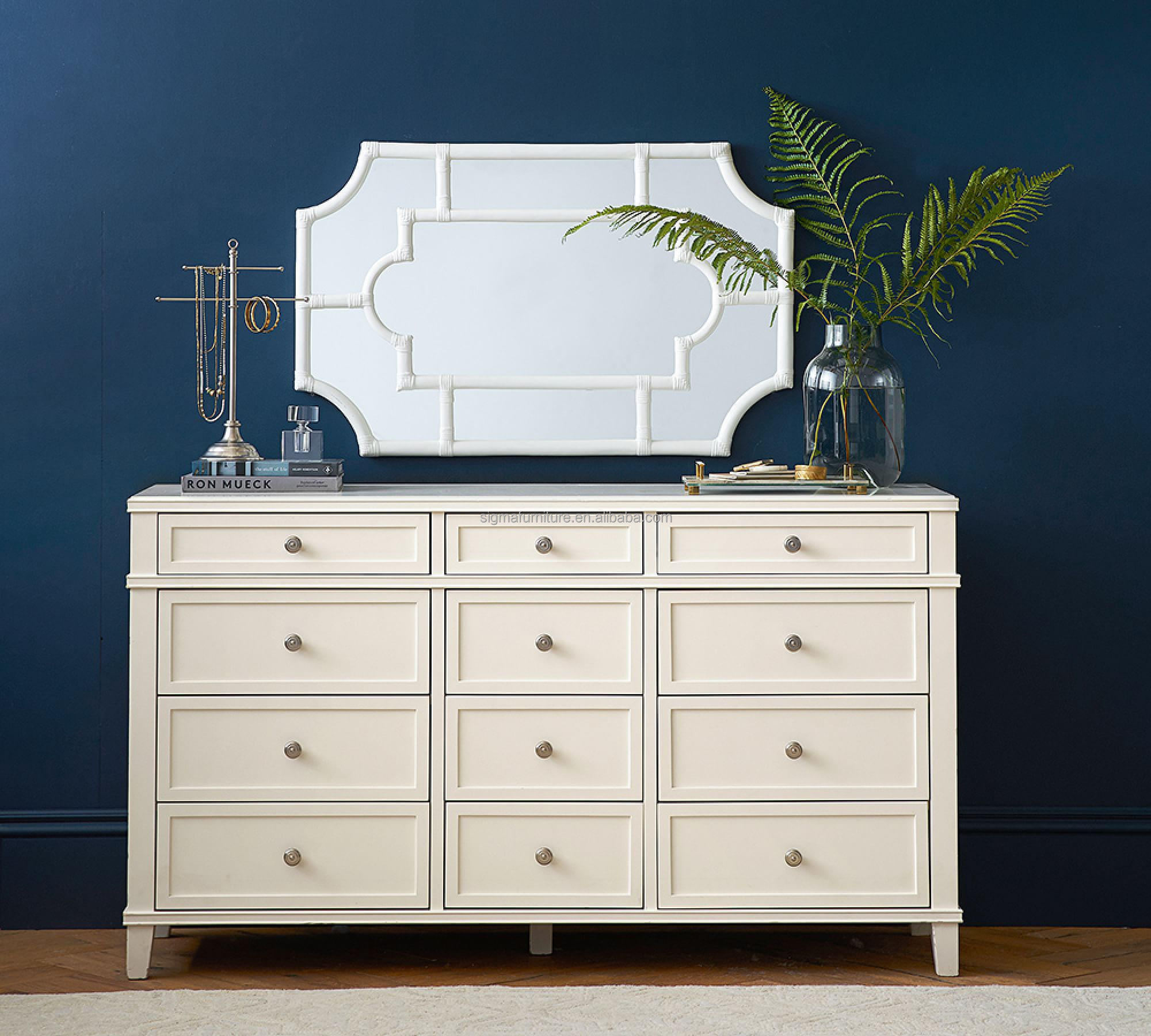 Modern white cupboard furniture cabinet hardware 12-drawer dresser  storage chests