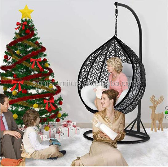 Leisure Outdoor Furniture Steel rattan wicker Egg Garden Patio Swings Chair for sale