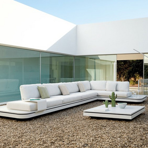 Sigma luxury living patio furniture modern design L type aluminum sofas