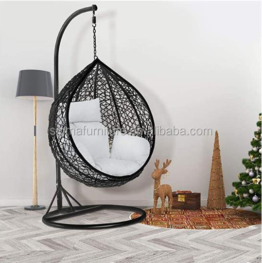 Leisure Outdoor Furniture Steel rattan wicker Egg Garden Patio Swings Chair for sale