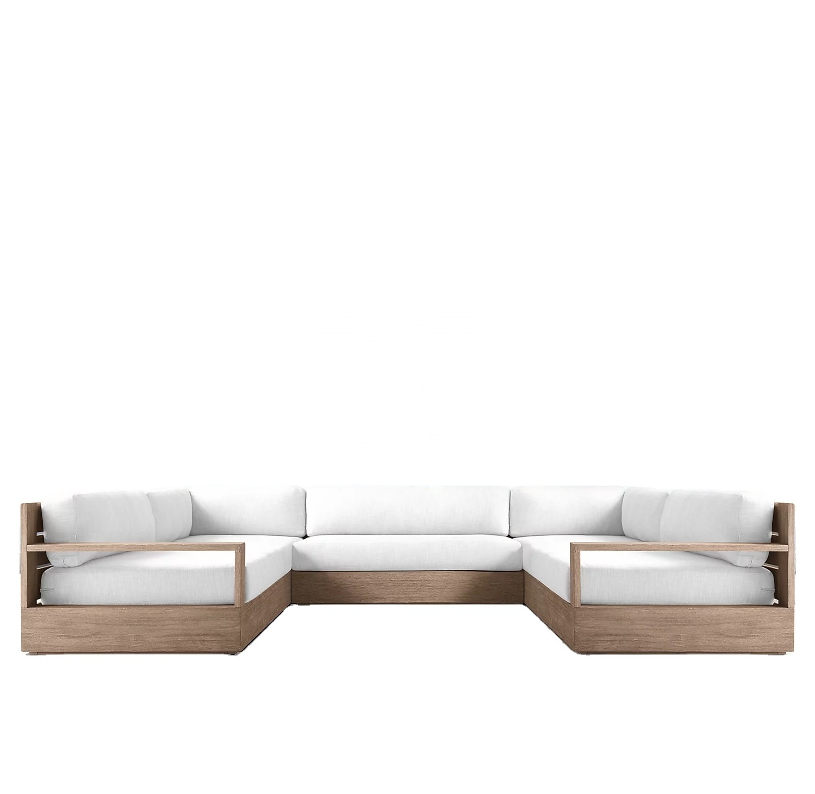 SIGMA Outdoor Teak Furniture Solid Teak Sofa Set Sectional With Coffee Table Patio Furniture Set