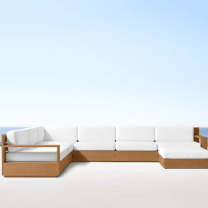 Teak modular U-sofa chaise sectional outdoor furniture