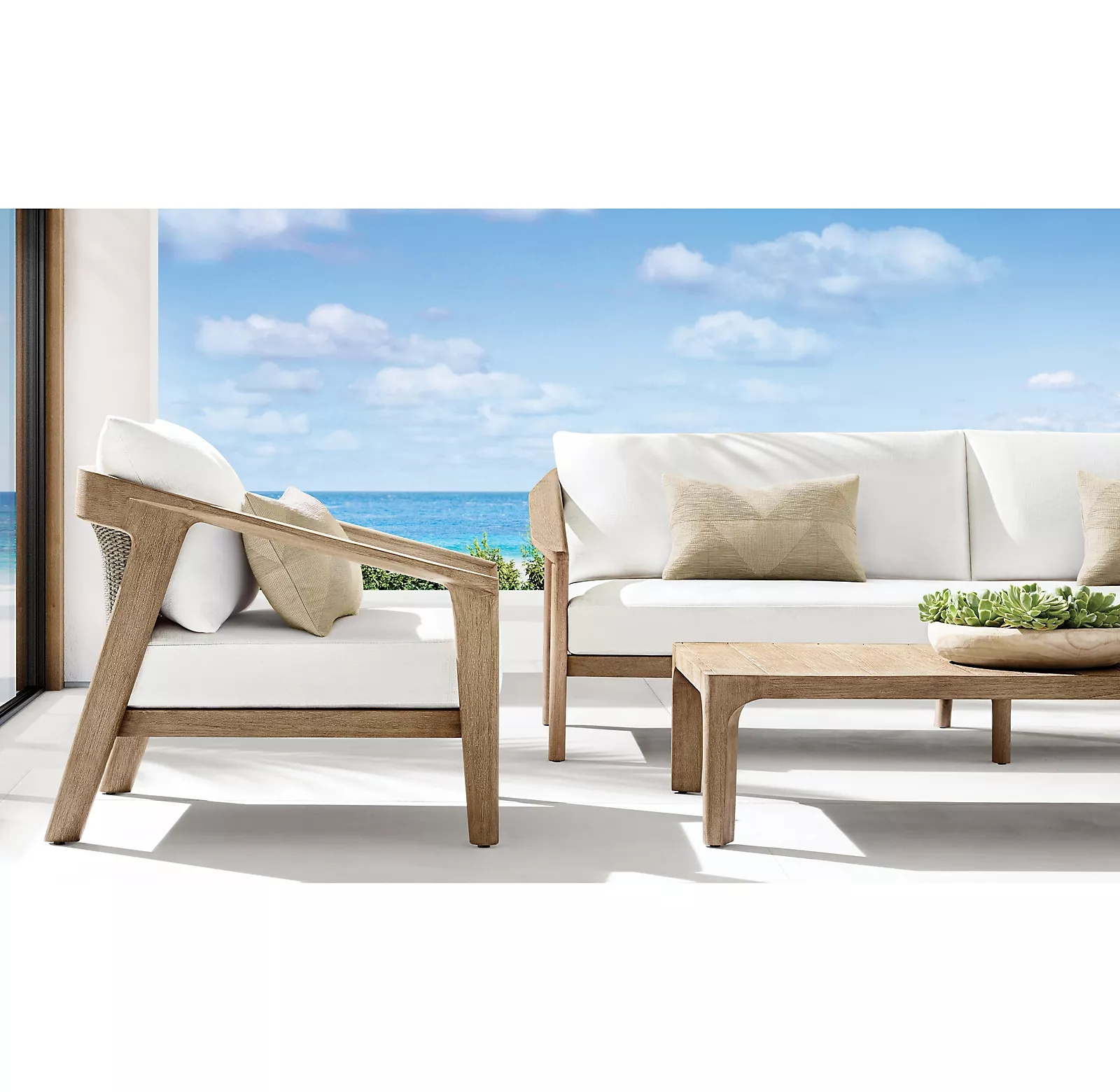 Outside garden furniture  outdoor furniture set weathered  teak wood sofas sectional