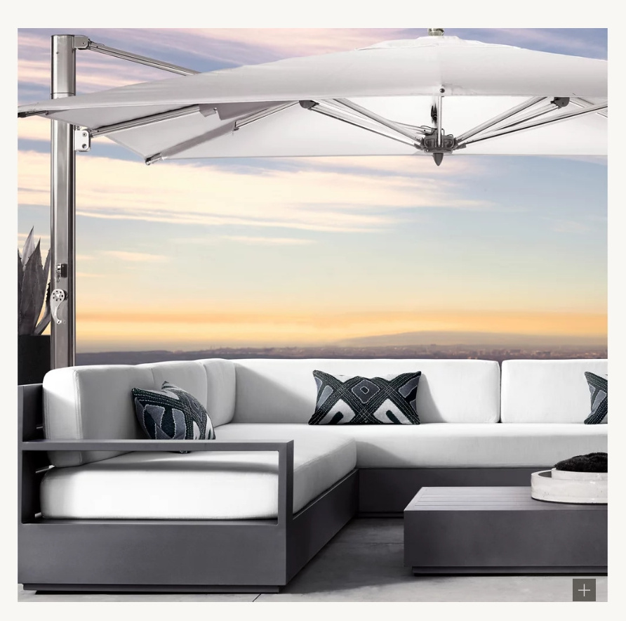 Outdoor Sofa Set Garden Patio Furniture Sofa Luxury Hotel Furniture Aluminum Left-arm L sectional