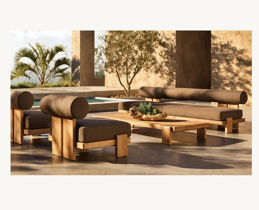 Teak Furniture Sofa Sectional Garden Furniture Deep Seating Solid Wood Teak Sofa Set