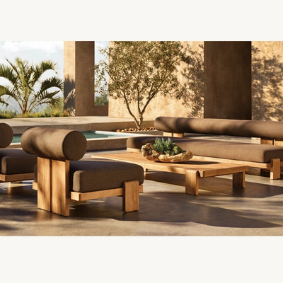 Teak Furniture Sofa Sectional Garden Furniture Deep Seating Solid Wood Teak Sofa Set