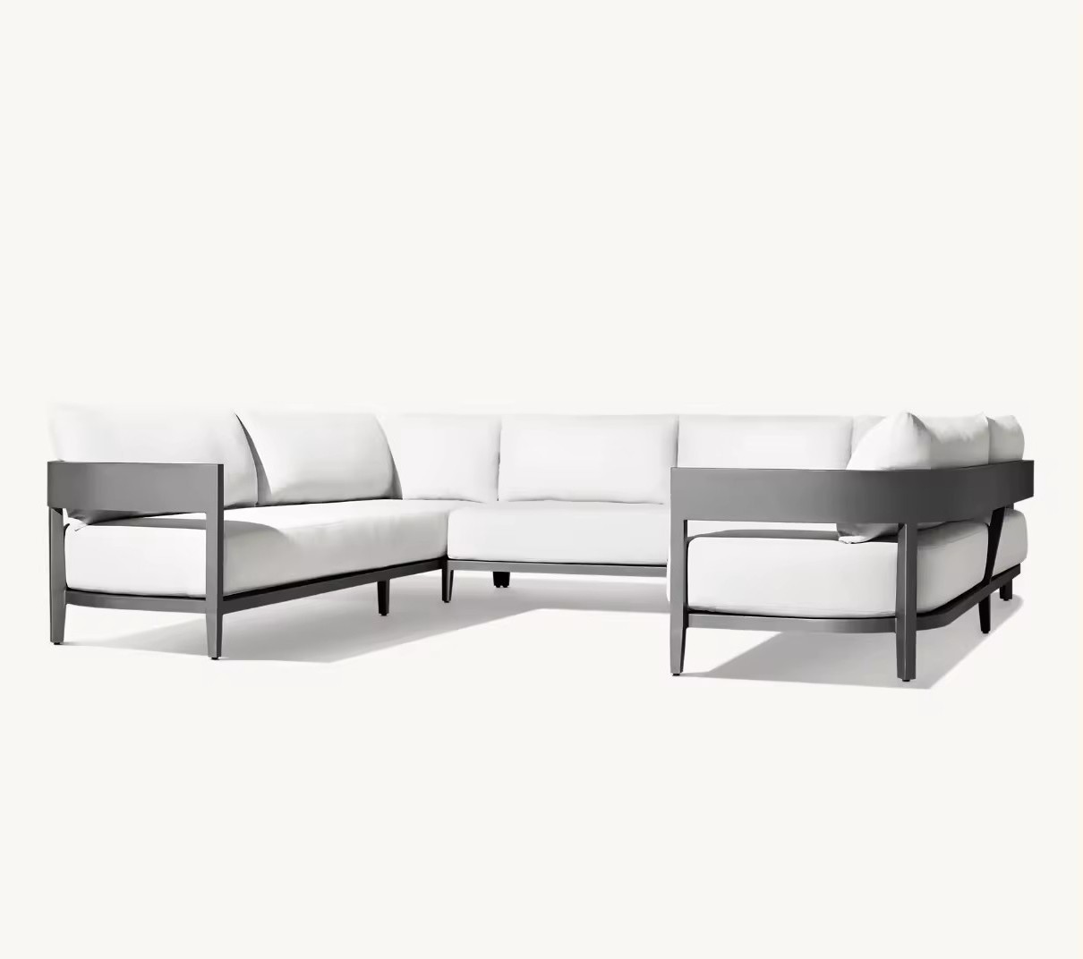 Innovative Design Patio Garden Furniture Home Bar Pool Sofa Set Outdoor Aluminum U-shaped Sofa Sectional