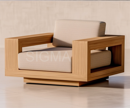 SIGMA Modern Design Teak Sofa Set Patio Furniture Natural Teak Outdoor Chair