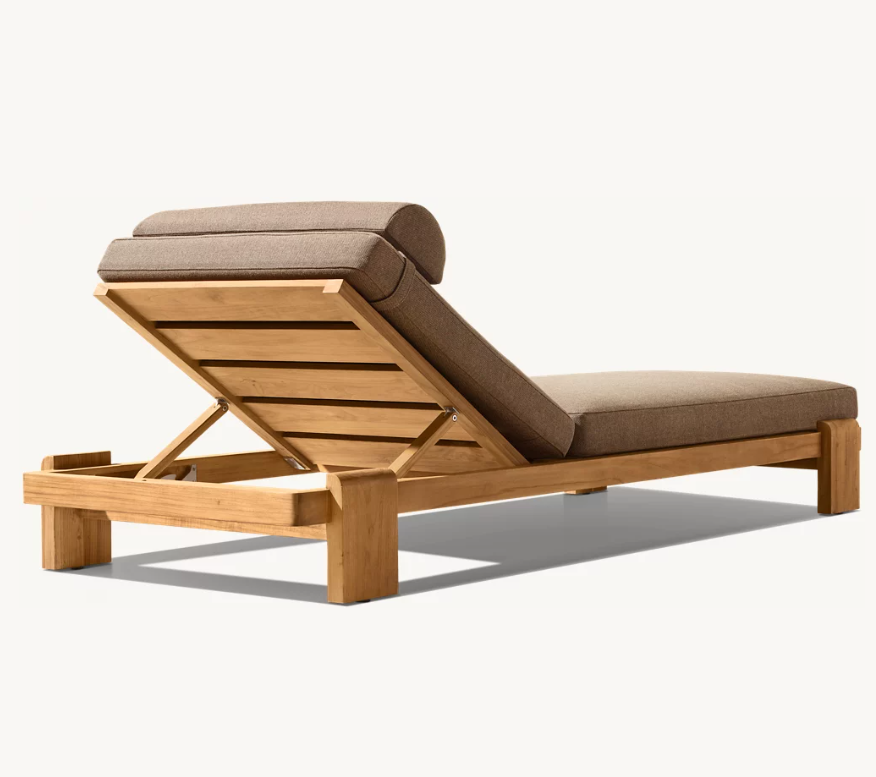 New Teak wood chaise double chaise outdoor sofa sets furniture set villa lounger pool sunbed garden daybed single couch chair